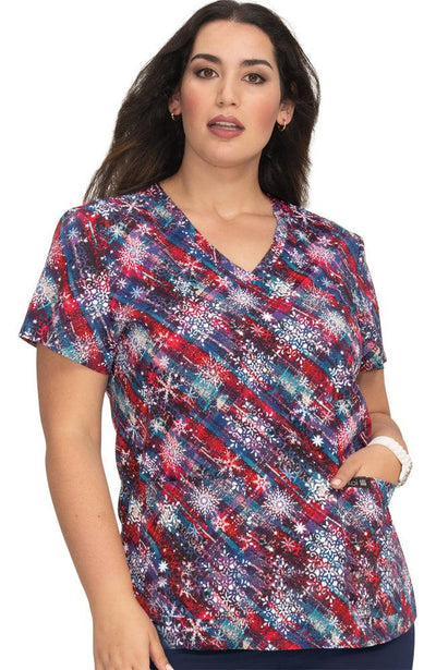 Koi Basics Leslie Top - Winter Wonderland - Kickin it Scrubs